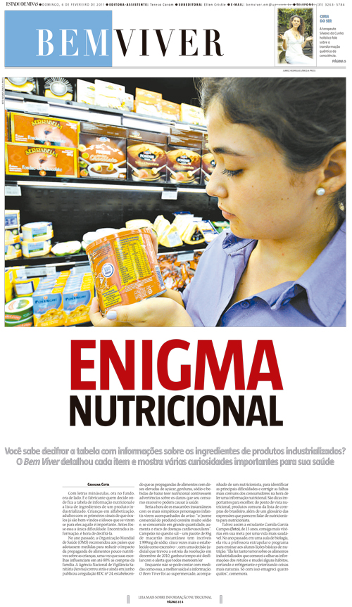 Capa histórica do Caderno BemVivier. Imagens de Beto Novaes/EM/D.A Press.